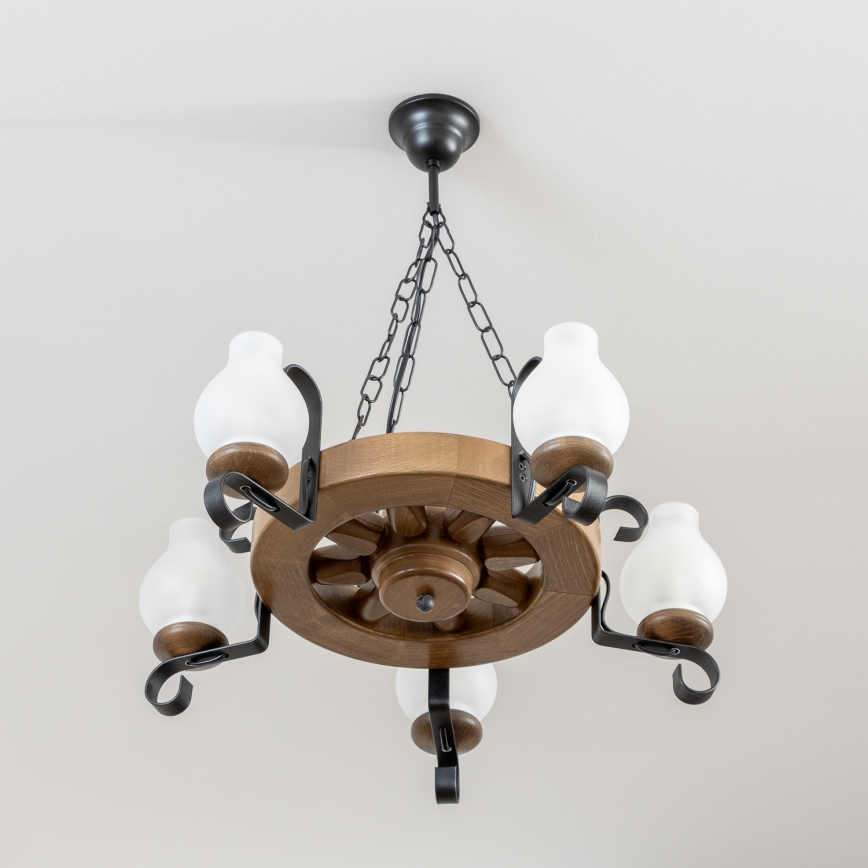 Brilagi - Luster na lancu ROATA 5xE14/40W/230V promjer 50 cm bukva/orah