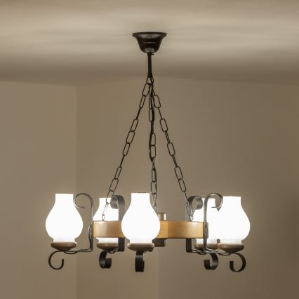 Brilagi - Luster na lancu ROATA 5xE14/40W/230V promjer 50 cm bukva/orah