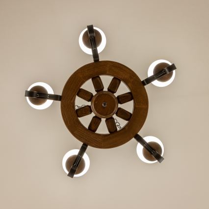 Brilagi - Luster na lancu ROATA 5xE14/40W/230V promjer 50 cm bukva/orah