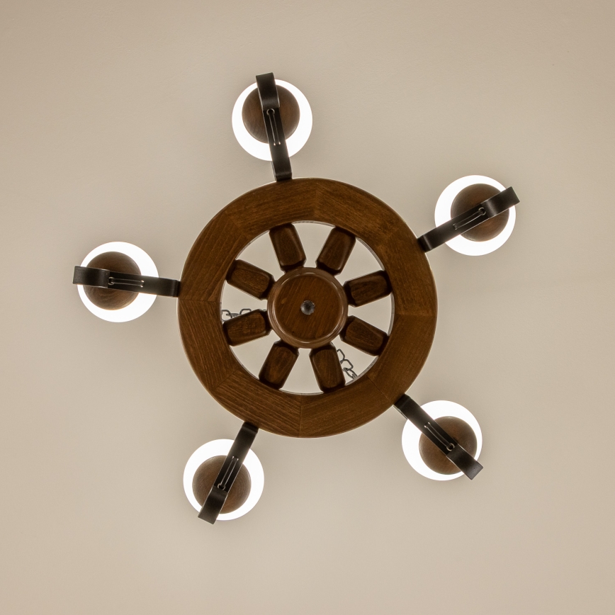 Brilagi - Luster na lancu ROATA 5xE14/40W/230V promjer 50 cm bukva/orah