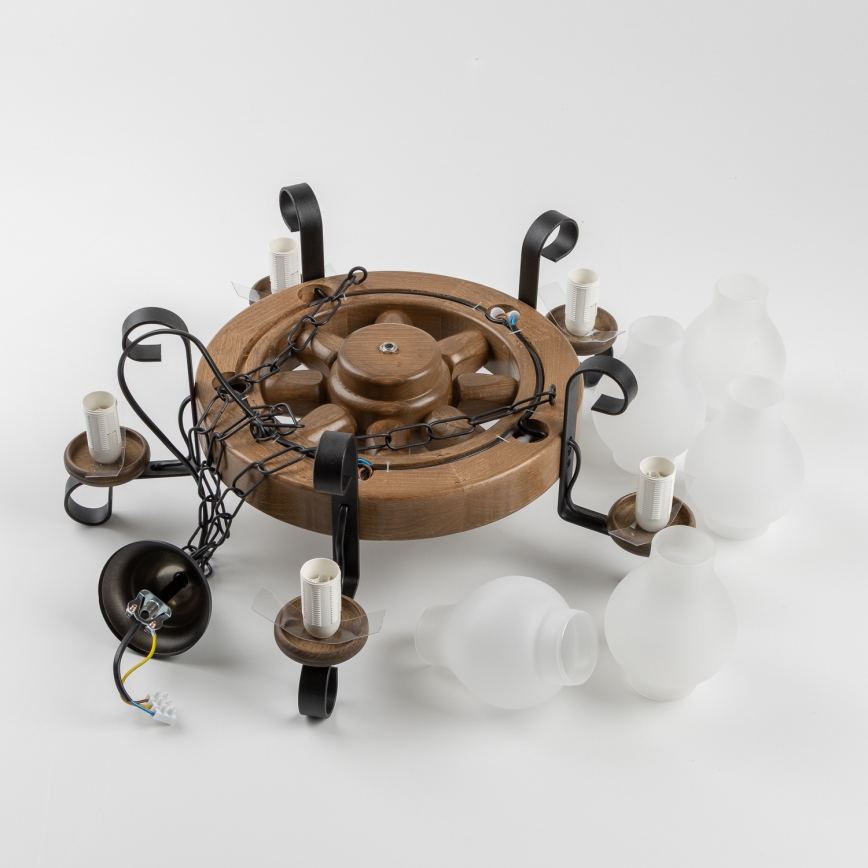 Brilagi - Luster na lancu ROATA 5xE14/40W/230V promjer 50 cm bukva/orah