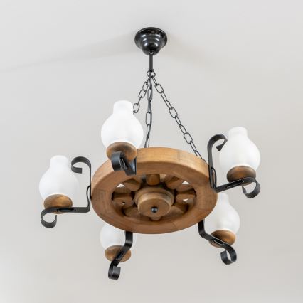 Brilagi - Luster na lancu ROATA 5xE14/40W/230V Ø 50 cm bukva