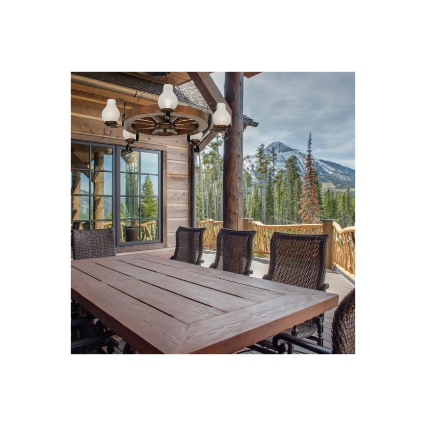 Brilagi - Luster na lancu ROATA 5xE14/40W/230V Ø 70 cm buk/orah