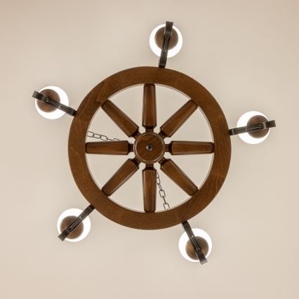 Brilagi - Luster na lancu ROATA 5xE14/40W/230V Ø 70 cm buk/orah