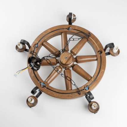 Brilagi - Luster na lancu ROATA 5xE14/40W/230V Ø 70 cm buk/orah