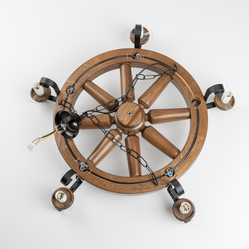 Brilagi - Luster na lancu ROATA 5xE14/40W/230V Ø 70 cm buk/orah