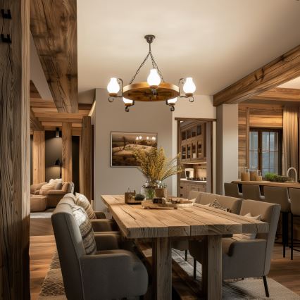 Brilagi - Luster na lancu ROATA 5xE14/40W/230V Ø 70 cm bukva