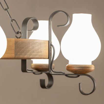 Brilagi - Luster na lancu ROATA 6xE14/40W/230V promjer 70 cm bukovo drvo