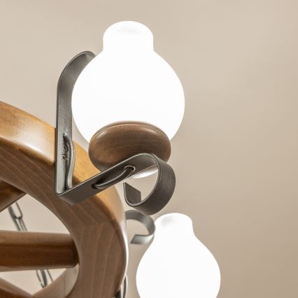 Brilagi - Luster na lancu ROATA 6xE14/40W/230V Ø 70 cm bukva/orah