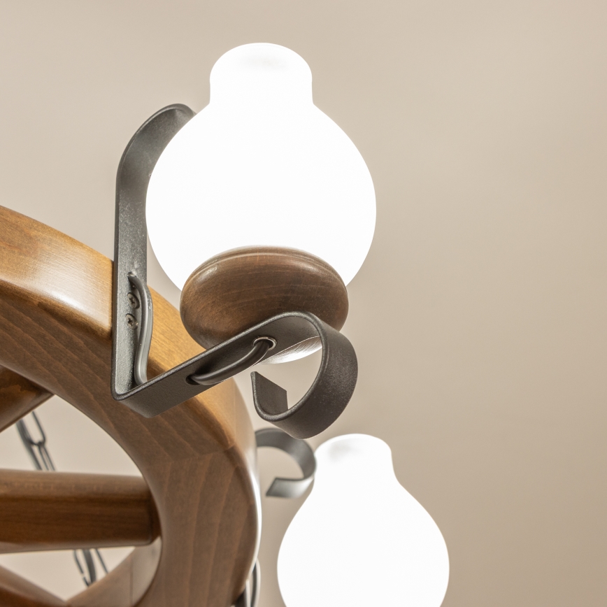 Brilagi - Luster na lancu ROATA 6xE14/40W/230V Ø 70 cm bukva/orah