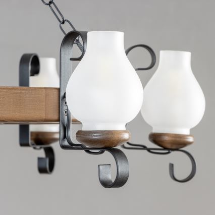 Brilagi - Luster na lancu ROATA 6xE14/40W/230V Ø 70 cm bukva/orah