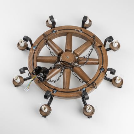 Brilagi - Luster na lancu ROATA 8xE14/40W/230V, promjer 70 cm, bukva/orah