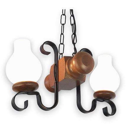 Brilagi - Luster na lancu RUSTIC 2xE14/40W/230V bukva/orah