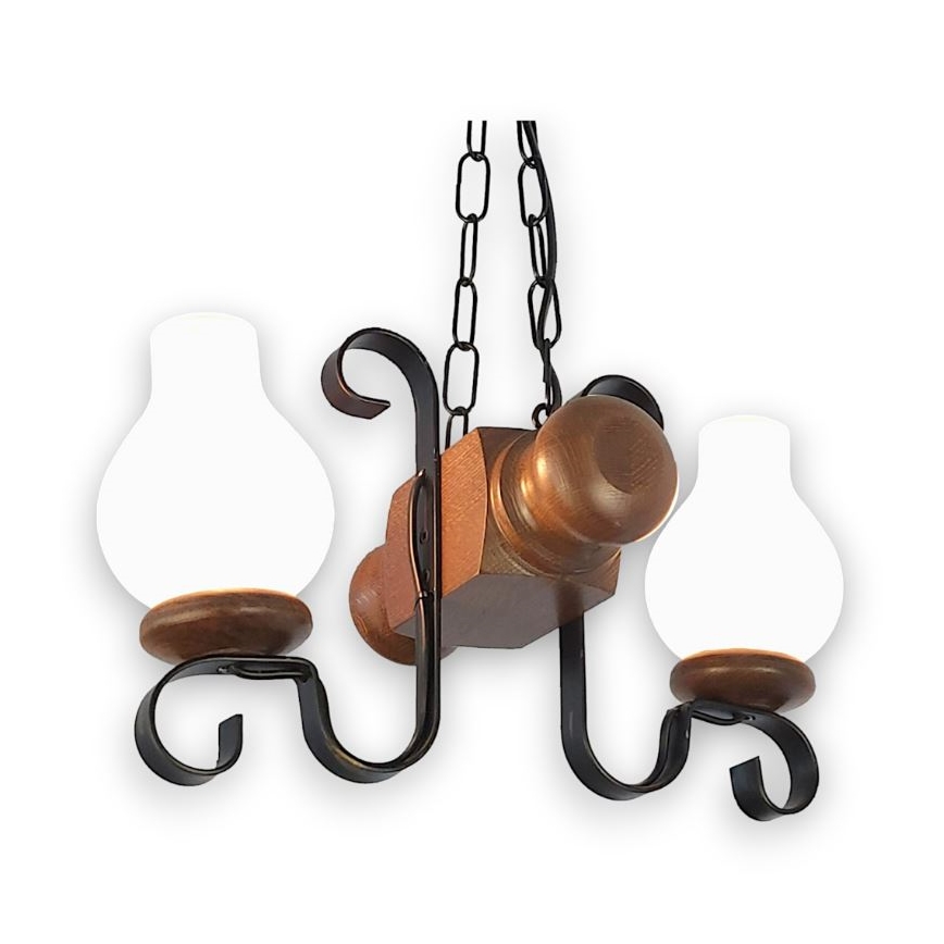 Brilagi - Luster na lancu RUSTIC 2xE14/40W/230V bukva/orah