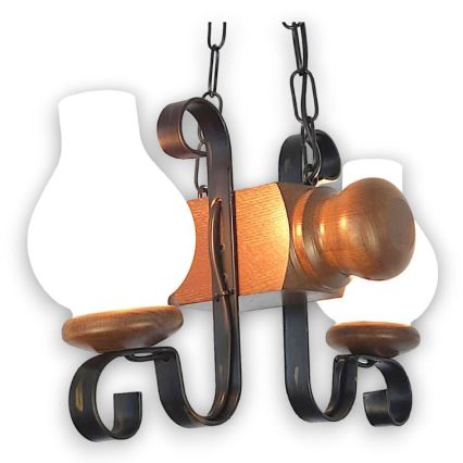 Brilagi - Luster na lancu RUSTIC 2xE14/40W/230V bukva/orah