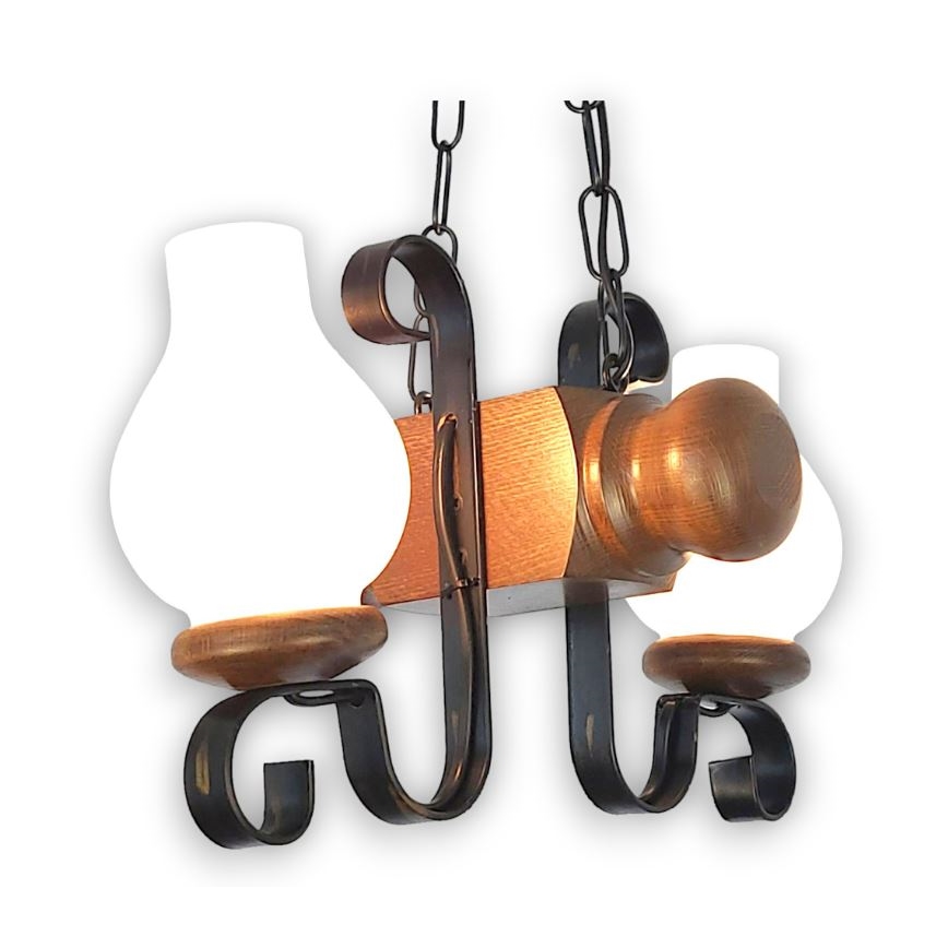 Brilagi - Luster na lancu RUSTIC 2xE14/40W/230V bukva/orah