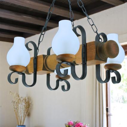 Brilagi - Luster na lancu RUSTIC 4xE14/40W/230V bukva
