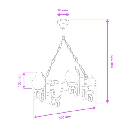 Brilagi - Luster na lancu RUSTIC 4xE14/40W/230V bukva