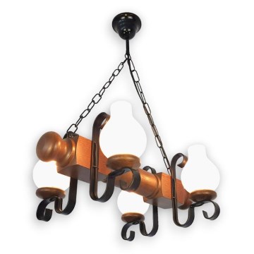 Brilagi - Luster na lancu RUSTIC 4xE14/40W/230V bukva/orah