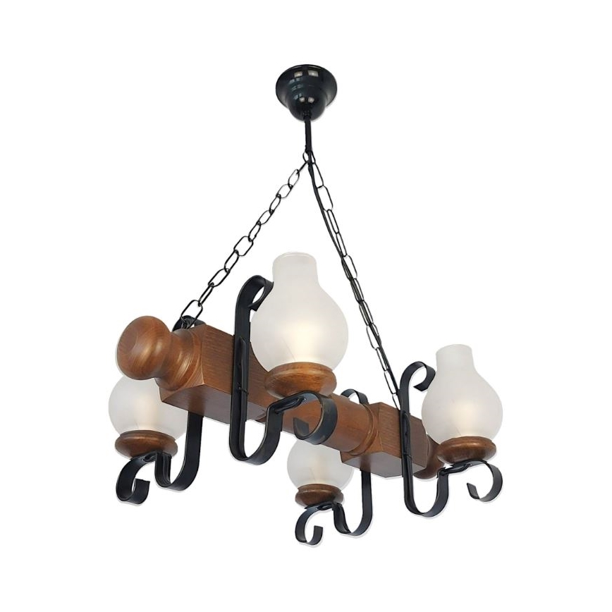 Brilagi - Luster na lancu RUSTIC 4xE14/40W/230V bukva/orah