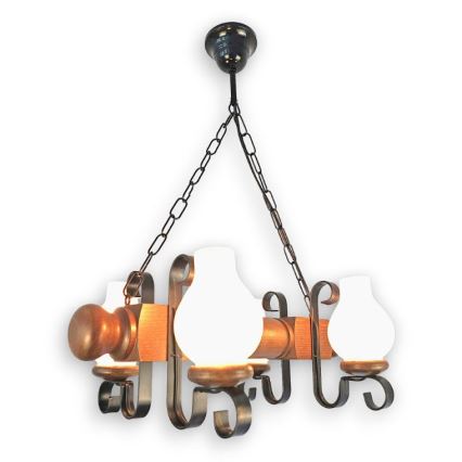 Brilagi - Luster na lancu RUSTIC 4xE14/40W/230V bukva/orah