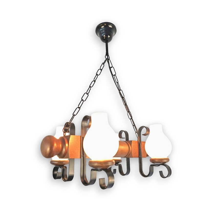 Brilagi - Luster na lancu RUSTIC 4xE14/40W/230V bukva/orah