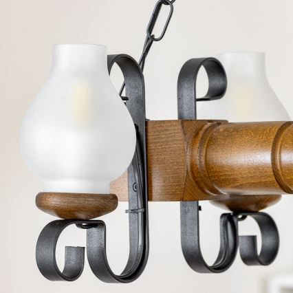 Brilagi - Luster na lancu RUSTIC 4xE14/40W/230V bukva/orah