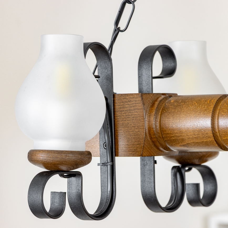 Brilagi - Luster na lancu RUSTIC 4xE14/40W/230V bukva/orah