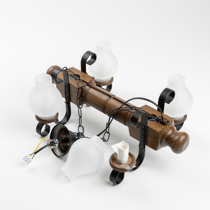 Brilagi - Luster na lancu RUSTIC 4xE14/40W/230V bukva/orah