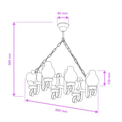 Brilagi - Luster na lancu RUSTIC 6xE14/40W/230V bukva
