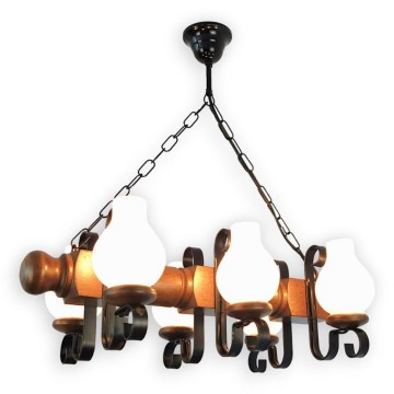 Brilagi - Luster na lancu RUSTIC 6xE14/40W/230V bukva/orah