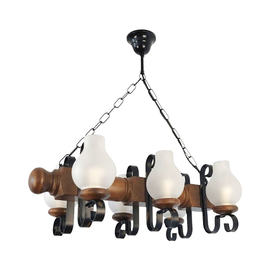 Brilagi - Luster na lancu RUSTIC 6xE14/40W/230V bukva/orah