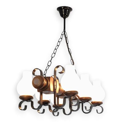Brilagi - Luster na lancu RUSTIC 6xE14/40W/230V bukva/orah