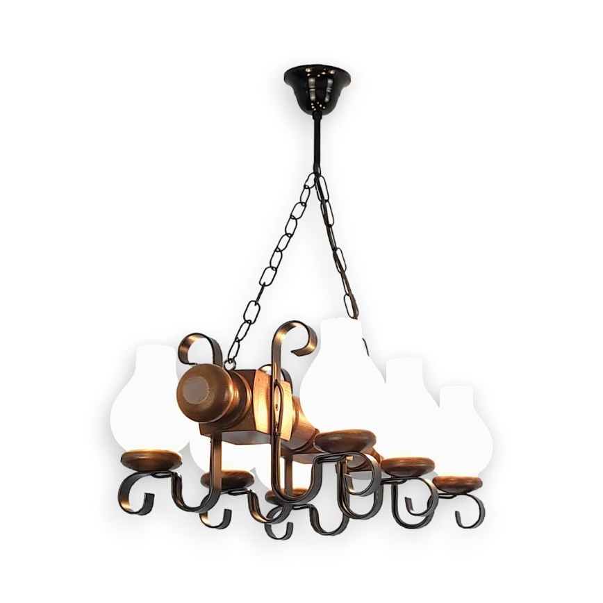 Brilagi - Luster na lancu RUSTIC 6xE14/40W/230V bukva/orah