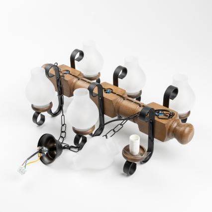 Brilagi - Luster na lancu RUSTIC 6xE14/40W/230V bukva/orah