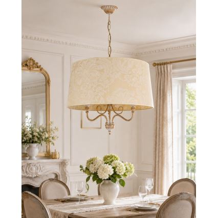 BRILAGI - Luster na lancu SONIA 3xE27/15W/230V Ø 56 cm krem/patina