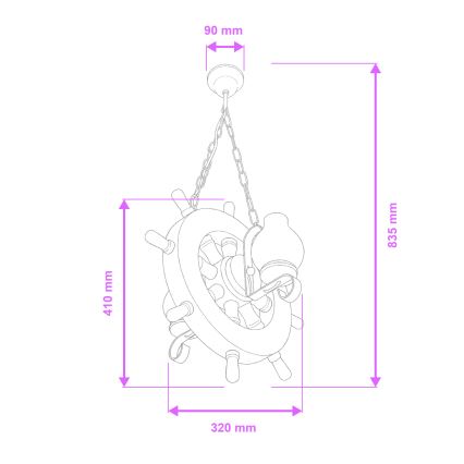 Brilagi - Luster na lancu TIMONA 2xE14/40W/230V bukva