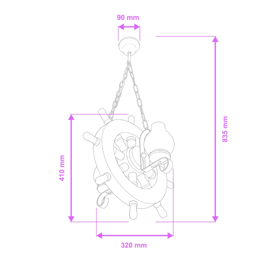 Brilagi - Luster na lancu TIMONA 2xE14/40W/230V bukva/orah