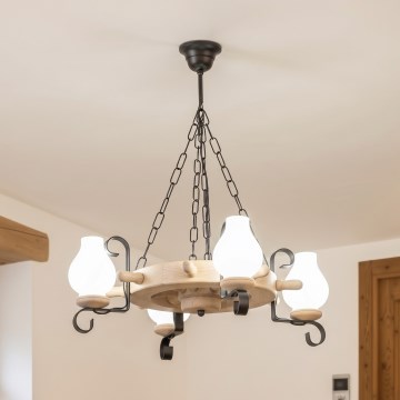 Brilagi - Luster na lancu TIMONA 4xE14/40W/230V hrast