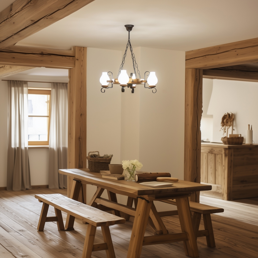 Brilagi - Luster na lancu TIMONA 4xE14/40W/230V Ø 50 cm bukva