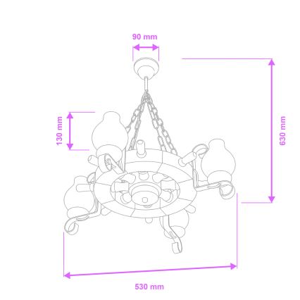 Brilagi - Luster na lancu TIMONA 4xE14/40W/230V Ø 50 cm bukva/orah