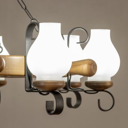 Brilagi - Luster na lancu TIMONA 8xE14/40W/230V Ø 70 cm buk/orah