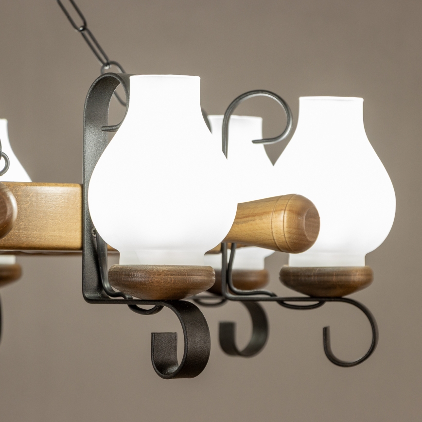 Brilagi - Luster na lancu TIMONA 8xE14/40W/230V Ø 70 cm buk/orah