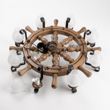 Brilagi - Luster na lancu TIMONA 8xE14/40W/230V Ø 70 cm buk/orah