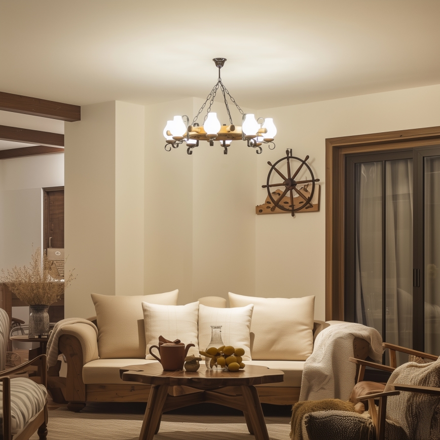 Brilagi - Luster na lancu TIMONA 8xE14/40W/230V Ø 70 cm bukva