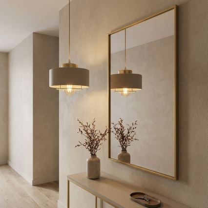 Brilagi - Luster na sajli 1xE27/60W/230V Ø 20 cm bež/zlatna