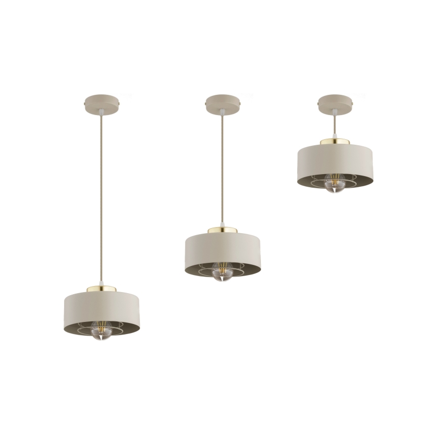 Brilagi - Luster na sajli 1xE27/60W/230V Ø 20 cm bež/zlatna