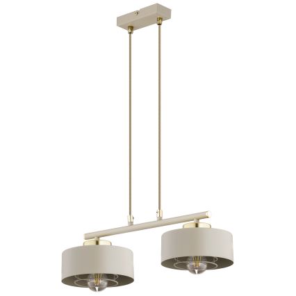 Brilagi - Luster na sajli 2xE27/60W/230V bež/zlatna