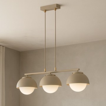 Brilagi - Luster na sajli 3xE27/60W/230V bež/zlatan