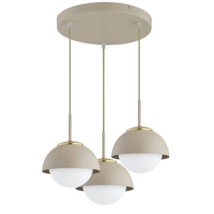 Brilagi - Luster na sajli 3xE27/60W/230V bež/zlatna